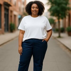 Liz Claiborne Emma Sz 24W Blue Ankle‎ Length Mid Rise Pants 48/27